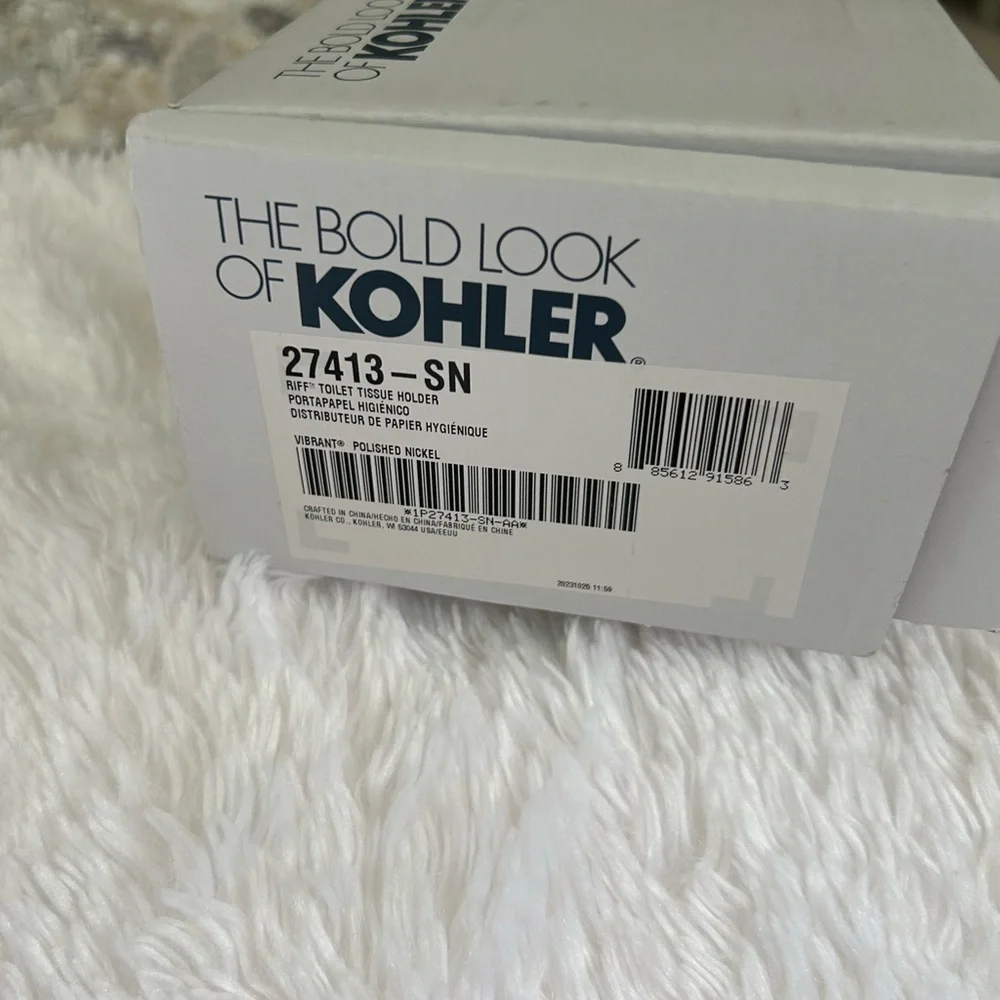 Kohler Riff Collection Toilet Paper Holder. New. Vibrant Polished Nickel Finish.